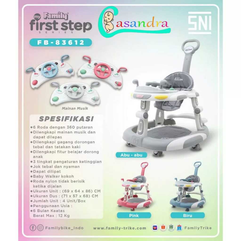 Mikos Baby Family Baby Walker First Step FB - 83612 / Alat Belajar Jalan Family FB 83612