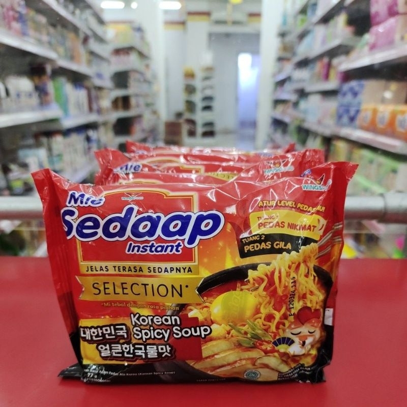

Sedap selection korean spicy soup 385gr,1pak/5pcs@77gr
