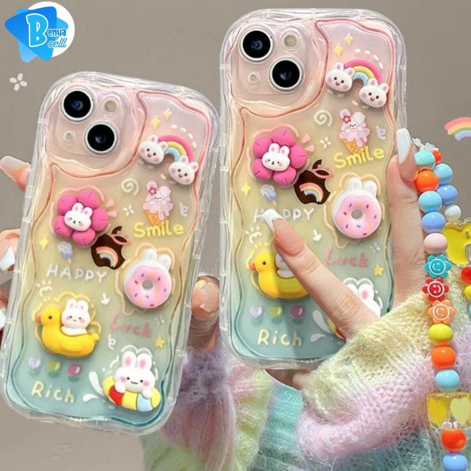 SS868 Softcase silikon 3D caracter Happy rich smile colourfull For IPHONE 7 7 8 X XS XR 11 12 13 14 