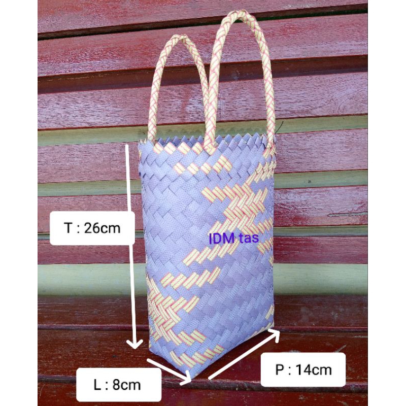 Tas anyaman lurik botol / Tas panjang