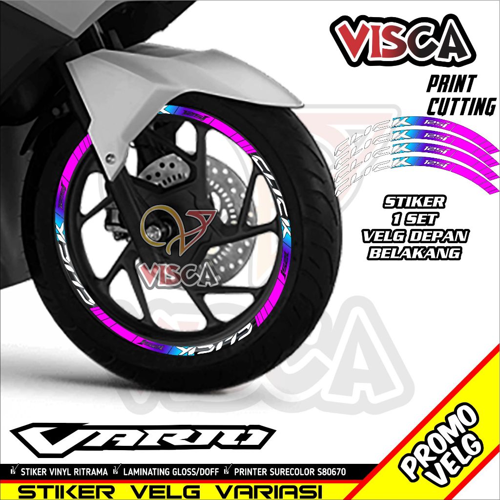 Stiker Velg List Velg Motor Stiker Velg Vario  Variasi Vario Click 125 BUNGLON