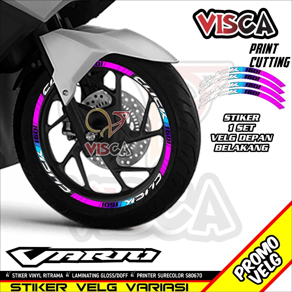 Stiker Velg List Velg Motor Stiker Velg Vario  Variasi Vario Click 160 BUNGLON