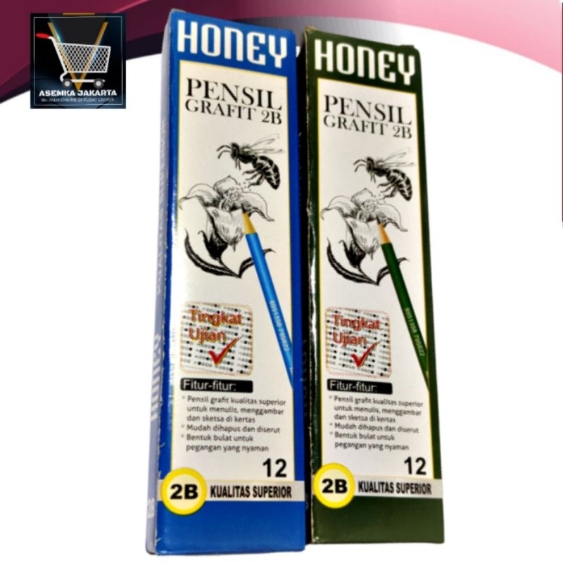 

Pensil Grafit 2B Honey pencil 12pcs