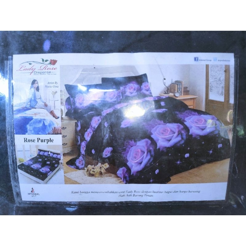 (T) Bedcover lady rose (hanya bedcover)