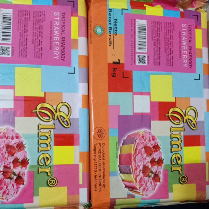 

Coklat Blok rasa strawberry 1 kg Elmer