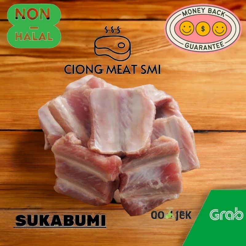 

Iga Babi Murni Tanpa Tulang Punggung Bakut Super Special Potongan Sop Bakut Teh Packing 1Kg 1000Gram