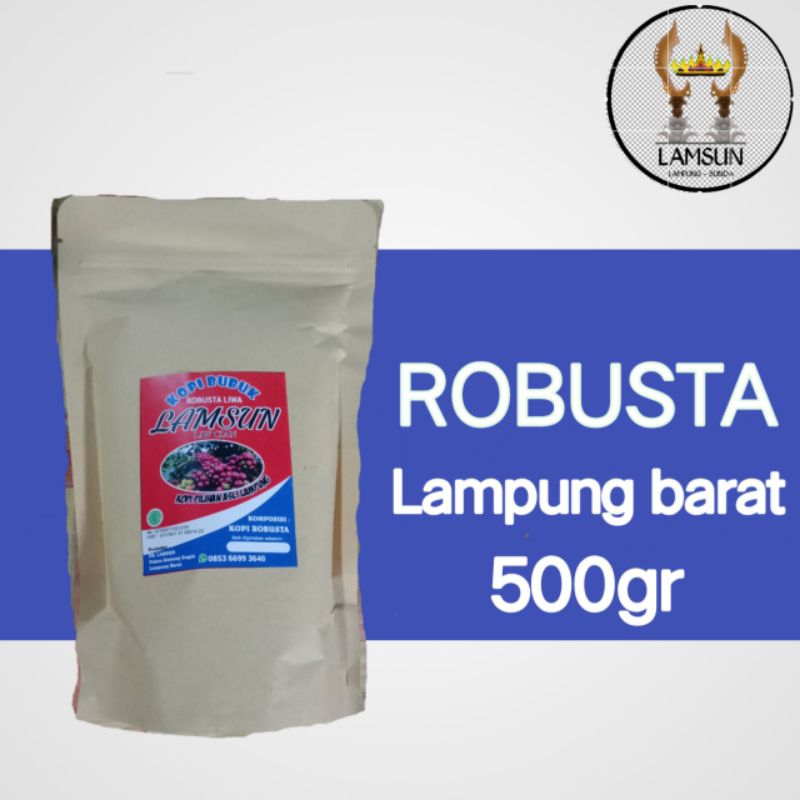 

Biji Kopi Bubuk Robusta Lampung 500gr