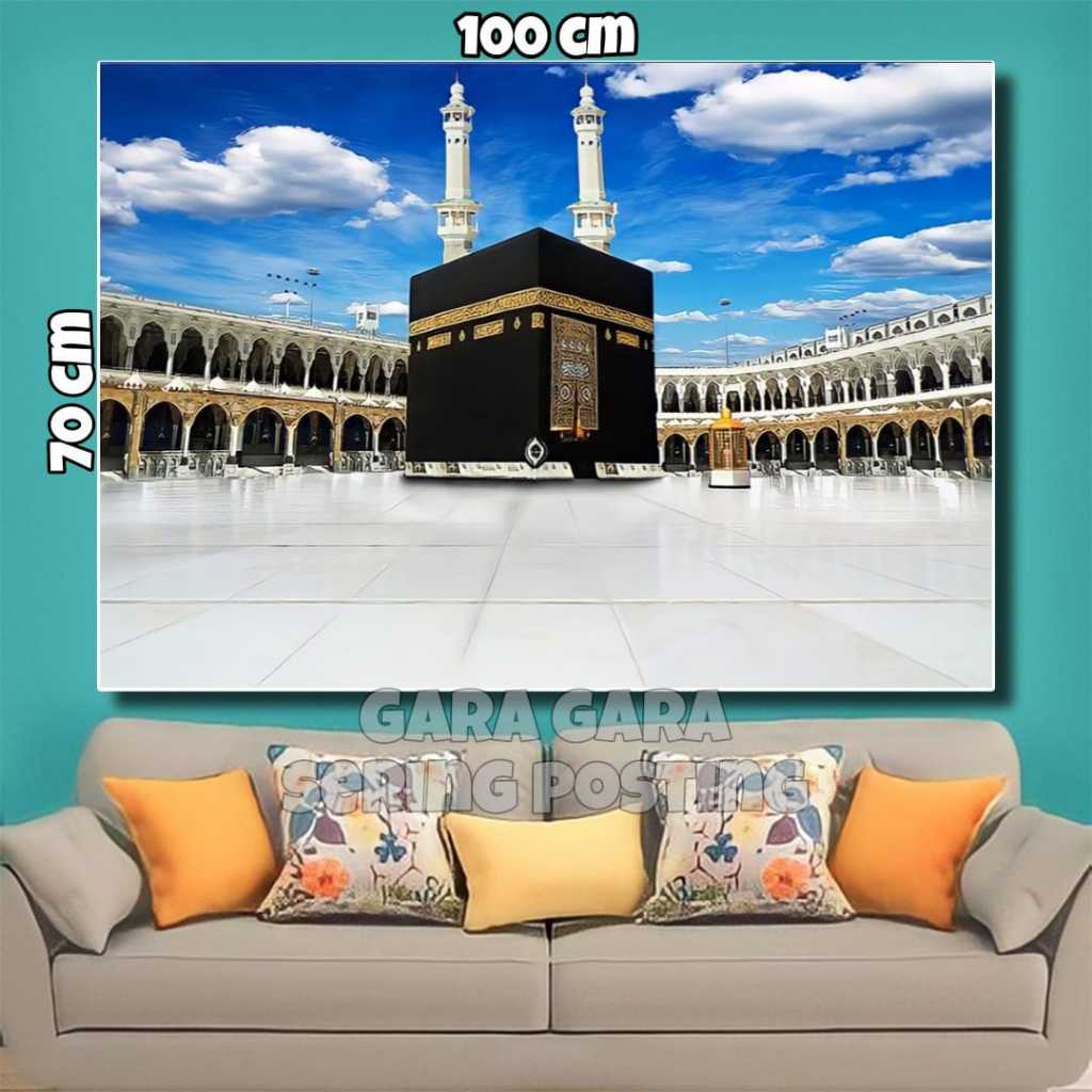 Pajangan dinding Poster kabah mekah madinah big Jumbo Ukuran 100x70cm 150x100cm 200x100cm + BINGKAI
