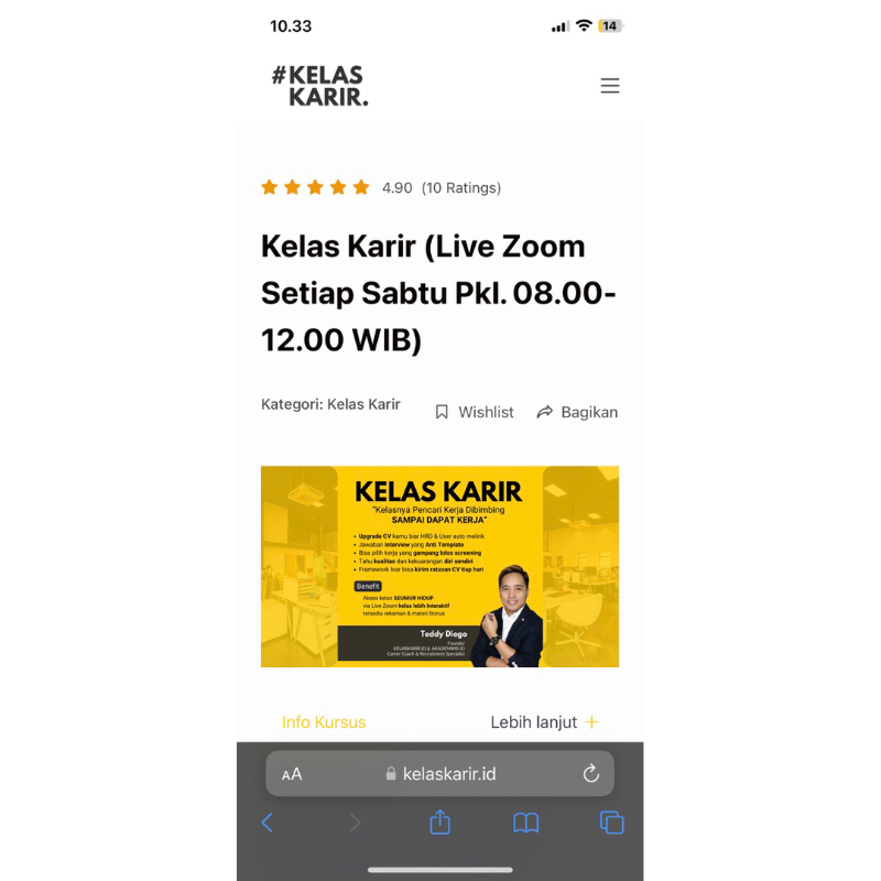 Kelas Karir by Teddy Diego Akses Seumur Hidup Pendampingan Cari Kerja 100% Work Panduan Mencari Kerj