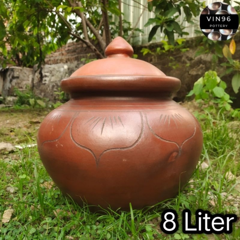 wadah dawet 8 liter / wadah beras gerabah tanah liat (Khusus batik)