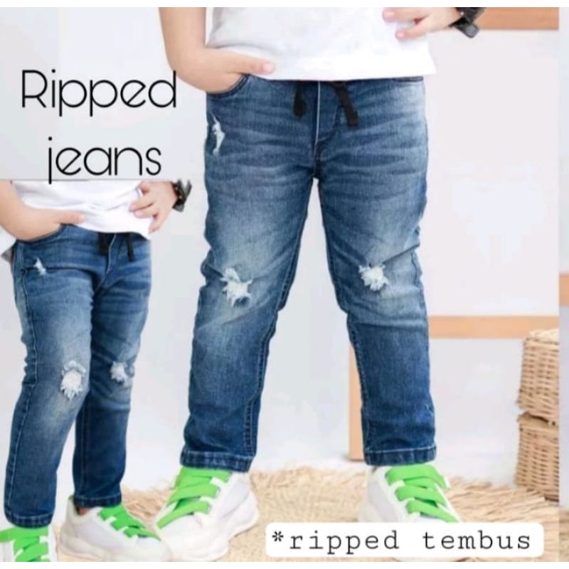 Celana Ripped Jeans Anak (Ripped Tembus)