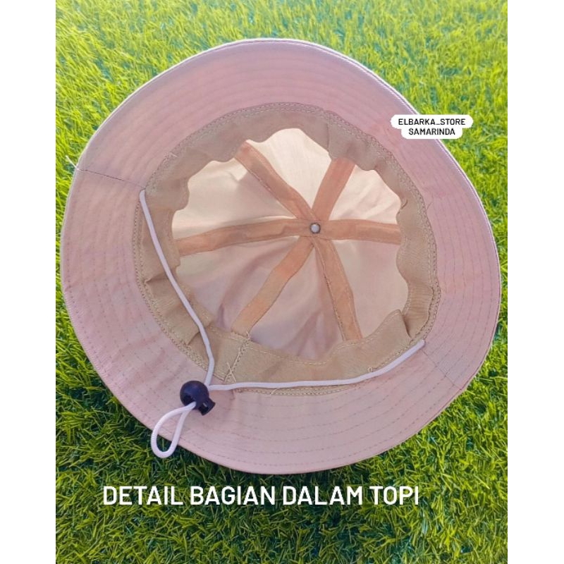 EBS - 68 (C) TOPI BUCKET ANAK MOTIF BORDER ANIMAL TELINGA PIKACHU / TOPI PANTAI / TOPI ANAK LAKI-LAK