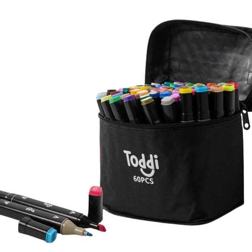 

Spidol Dual Side 60 Warna Fine Art Brush Pen Art Marker Set Color - HL270