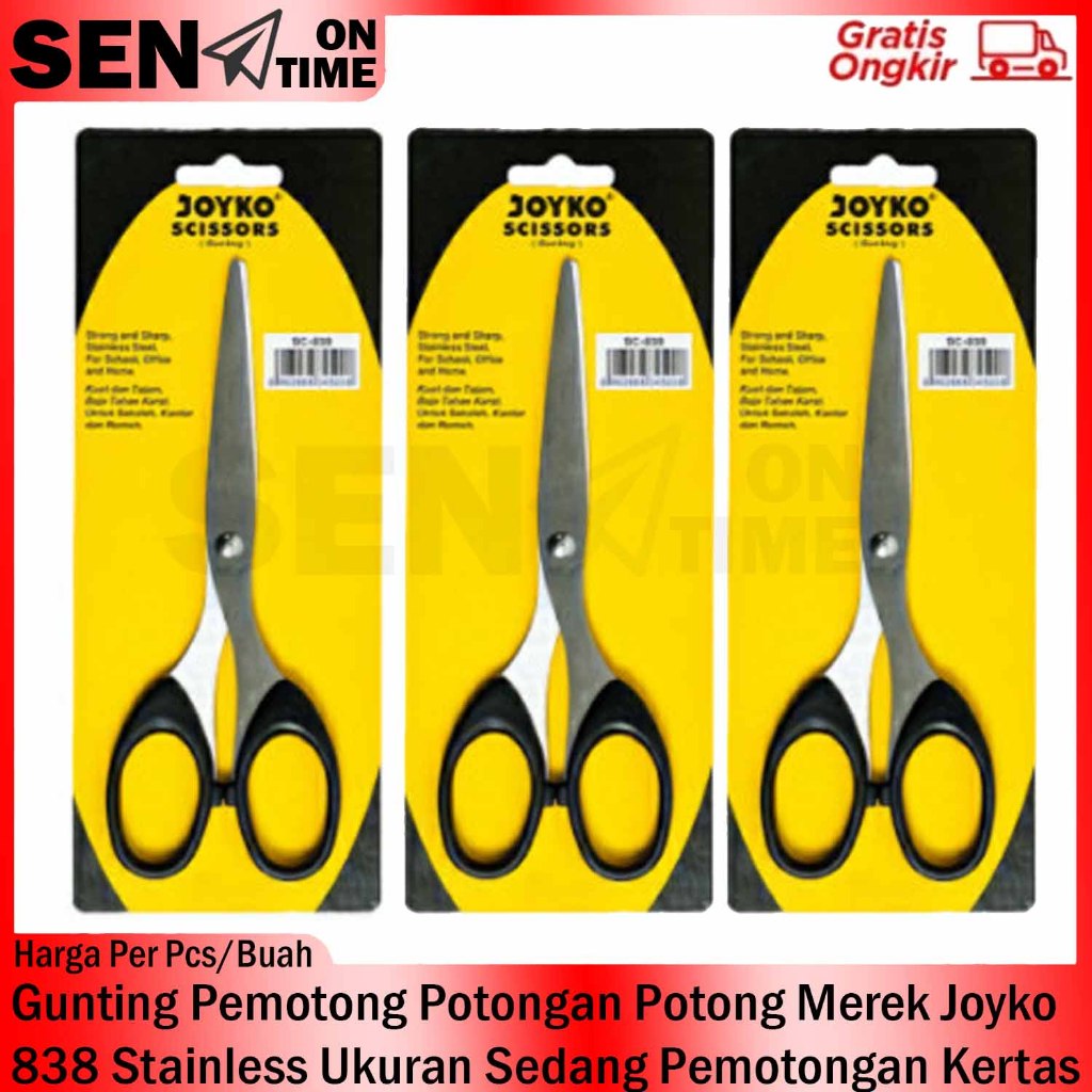 

GUNTING SERBAGUNA JOYKO SC-838 GAGANG HANDLE PLASTIK PELASTIK POTONG PEMOTONG KERTAS BAJA HITAM KAIN MULTIFUNGSI CUTTING BLADE TAJAM TAJEM SEKOLAH RUMAH KANTOR STAINLES STAINLIS STENLES STENLIS ANTI KARAT