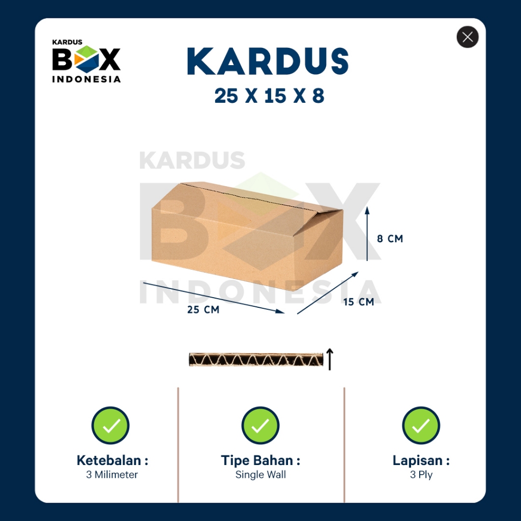 

Kardus Box Pindahan Karton Box 25cm x 15cm x 8cm Box Polos