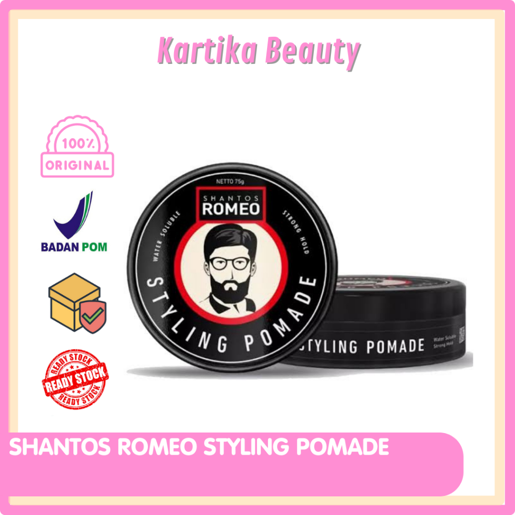 POMADE PRIA SHANTOS ROMEO 75 GR WATER SOLUBLE STRONG HOLD MINYAK RAMBUT PRIA POMED PRIA POMED LAKI P