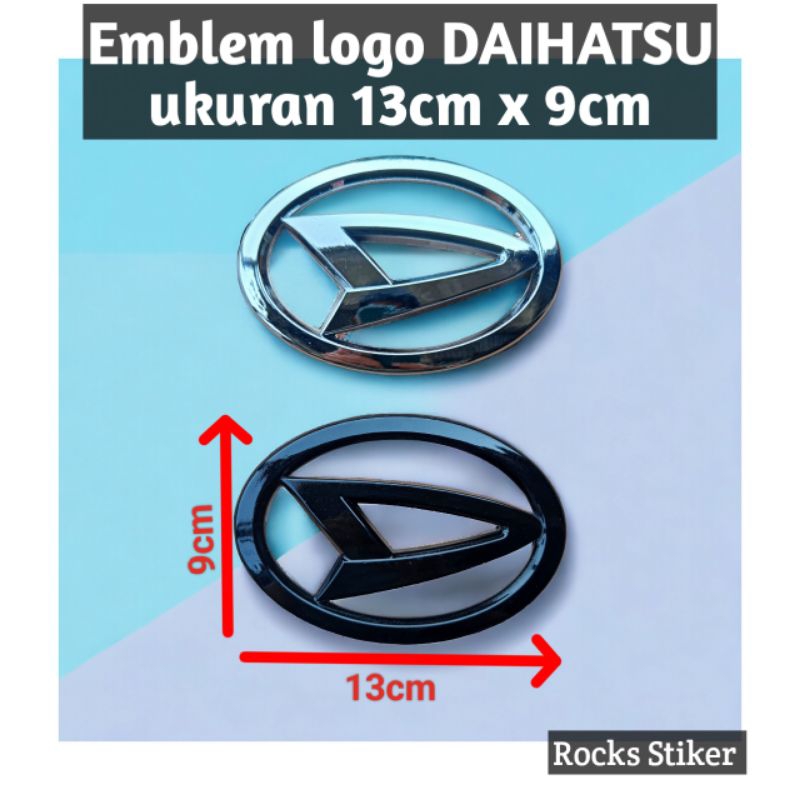 Emblem Logo mobil DAIHATSU ayla sigra xenia 2012-2022  warna CHROME ukuran 13cm sudah dilengkapi den