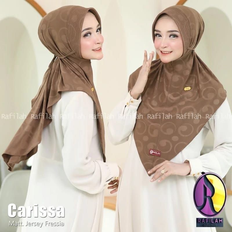 Carissa rafilah jilbab instan bergo daily pet tali belakang premium harian