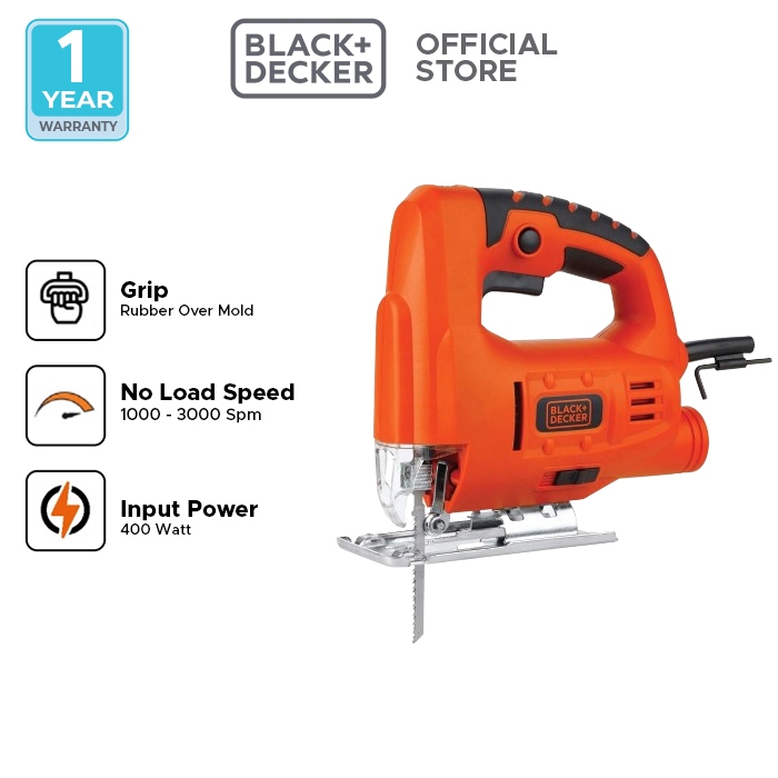 Black+Decker Jigsaw Variable Speed / Gergaji Kayu Listrik 400W JS20-B1