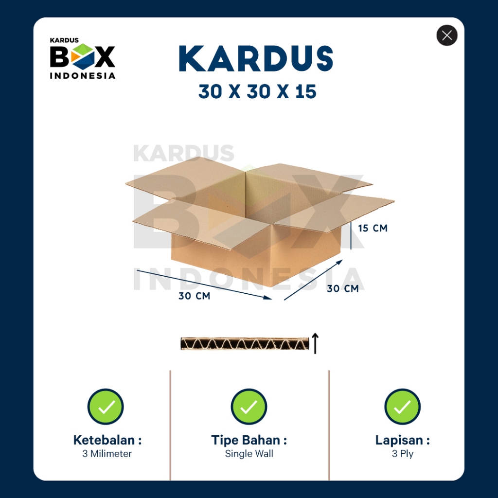 

Kardus Box Pindahan Karton Box 30cm x 30cm x 15cm Box Polos