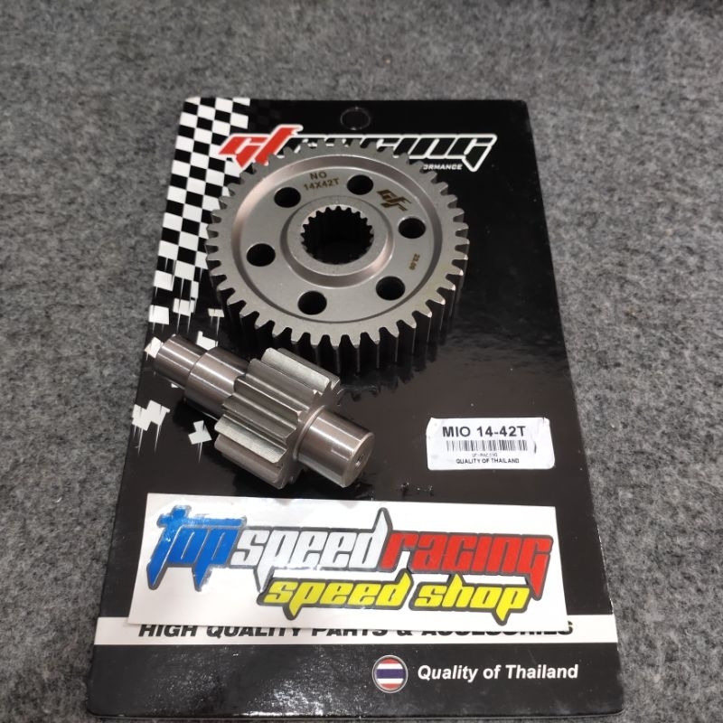 GIGI RASIO GF RACING GEAR RASIO MIO 14 - 42 BUAT MIO , NOUVO , FINO KARBU , MIO SOUL , MIO SPORTY