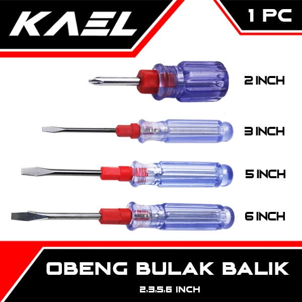 Obeng 2 3 5 6  Inch In Cebol Mini Biru Bulak Bolak Balik Plus Minus Kecil-Stubby 2 Way 2Way