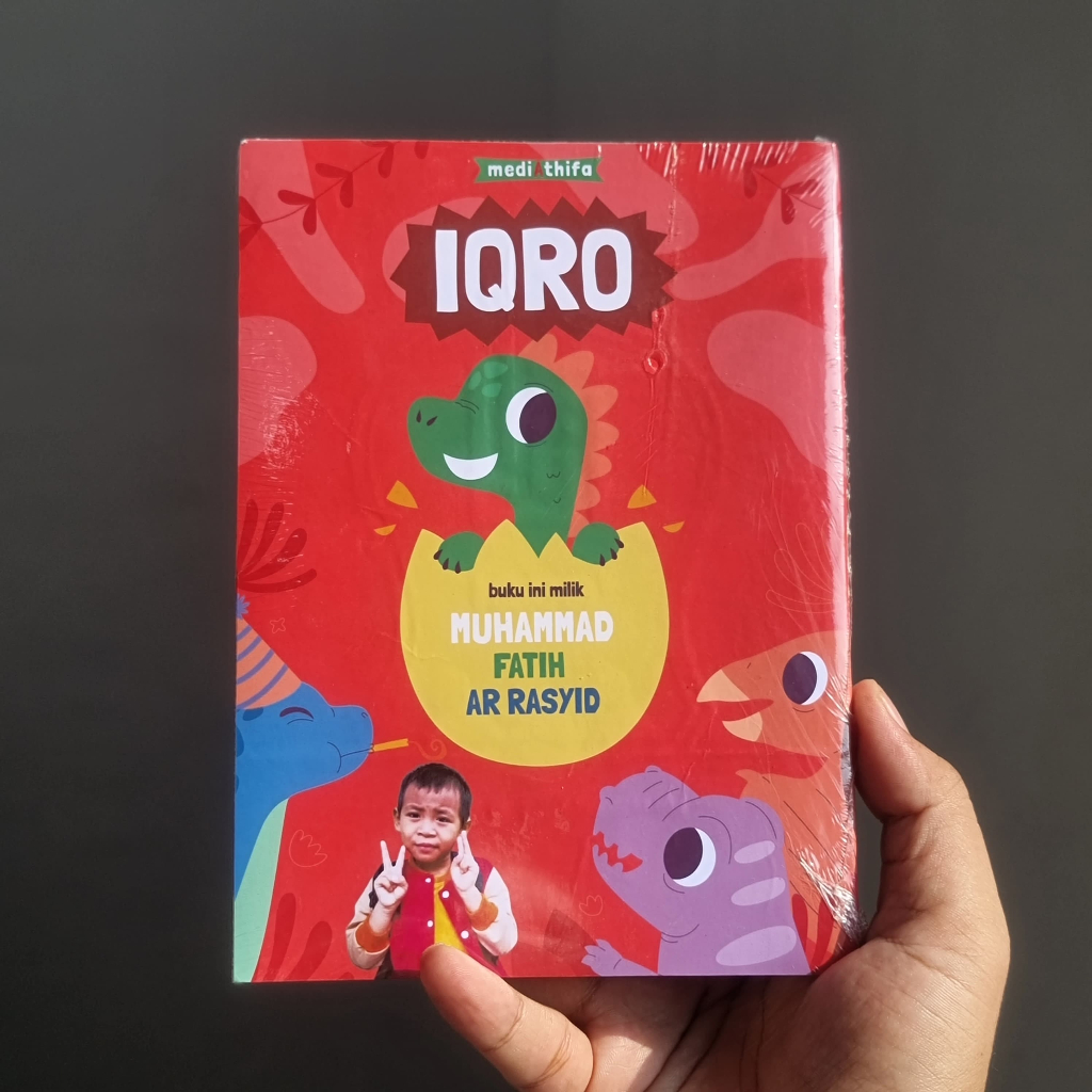 DINOSAURUS MERAH - Iqro Custom Iqro Juz Amma Tulis Nama dan Foto Anak Hadiah Untuk Anak
