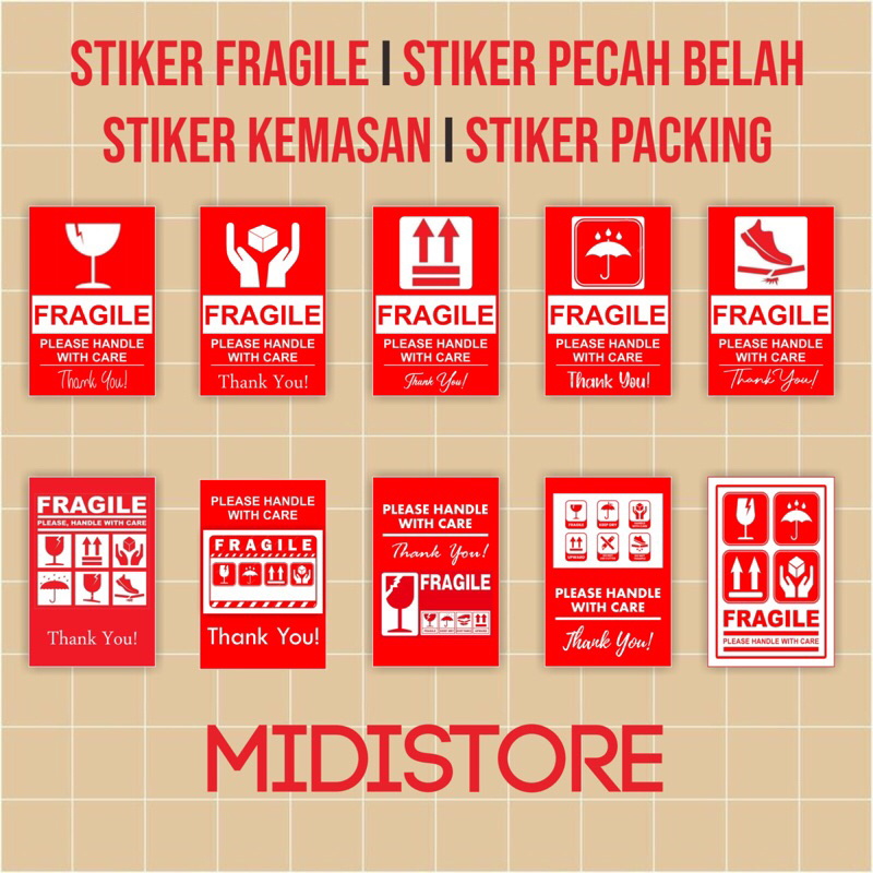 

STIKER FRAGILE / STIKER PECAH BELAH / STIKER KEMASAN / STIKER PACKING