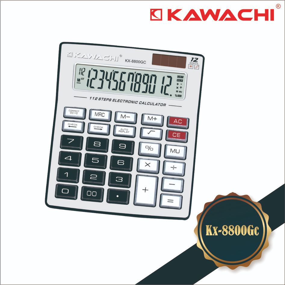 

Kawachi Kalkulator 12 Digits 112Steps /Kx-8800Gc