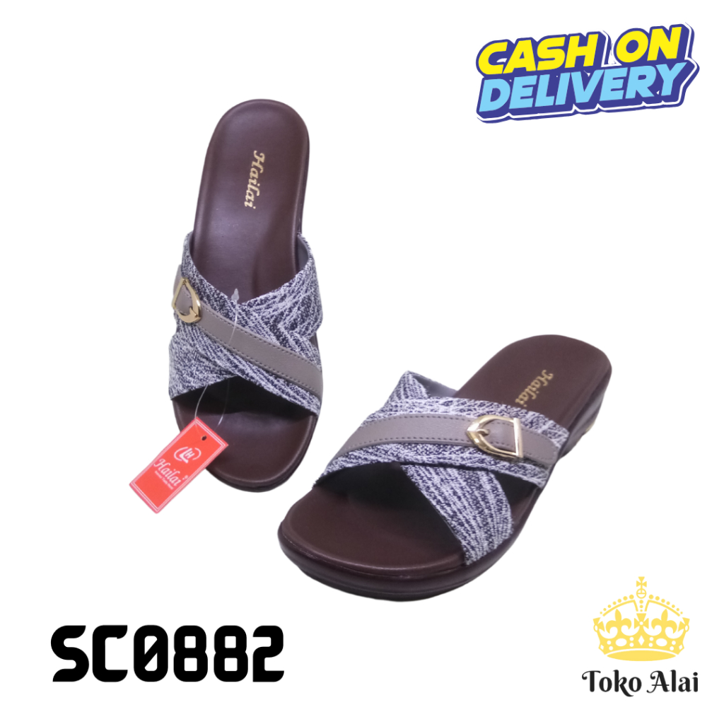 HAILAI KRT 3 Terbaru Sandal Wedges Wanita Sendal Perempuan HAILAI Original SC0882