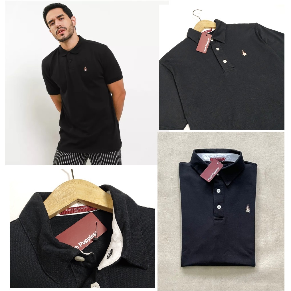 Kaos Polo Pria Hush Puppies Basic Polo Shirt Hitam