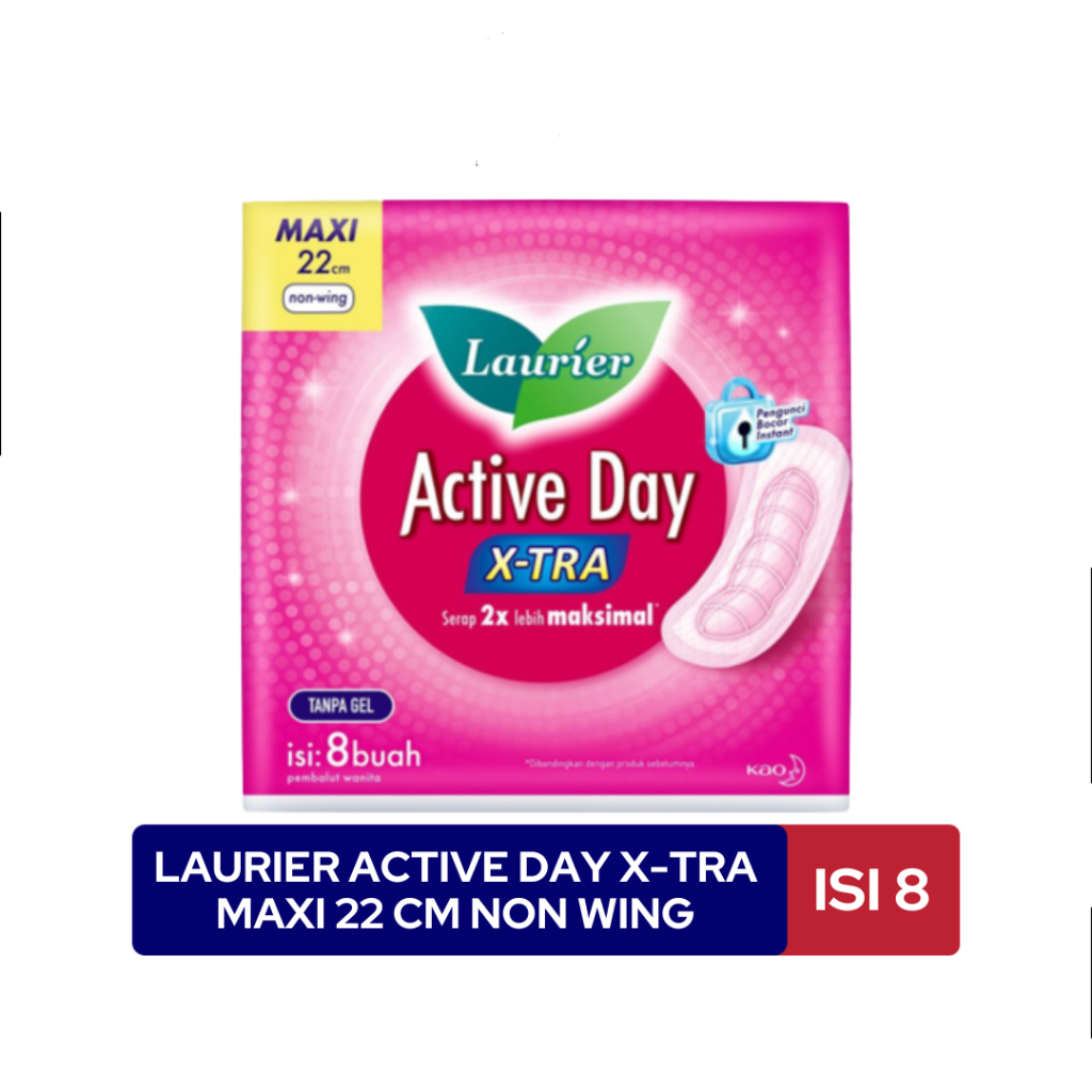 Laurier Active Day X-Tra Maxi 22Cm NON WING isi 8 Pcs