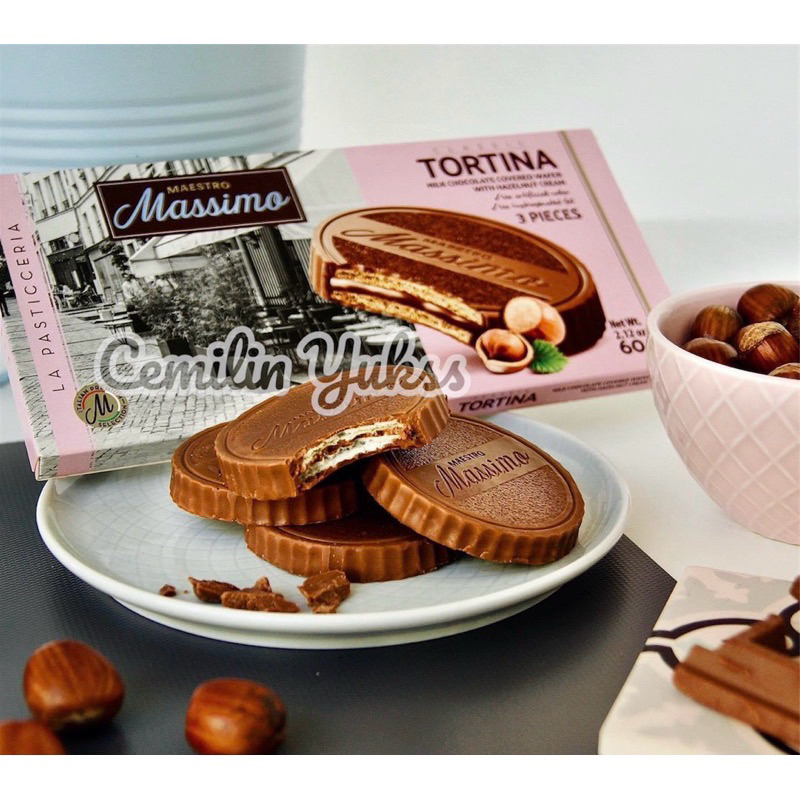

Maestro Massimo Tortina Dark Choco 60gr Halzenut 60gr Tortina Dark ChocolateWafer