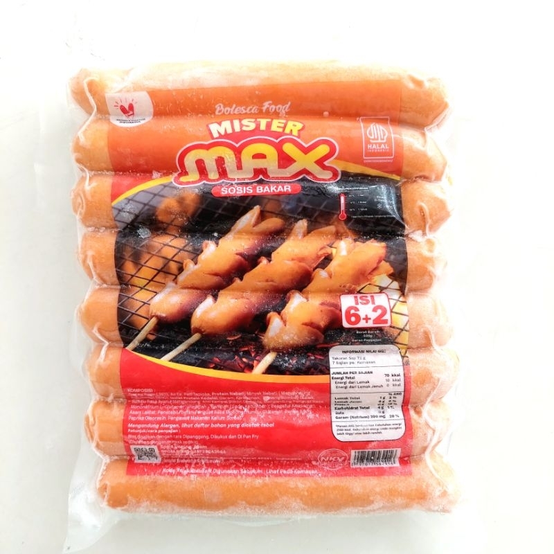 

Mr Max Sosis Bakar Ayam 500g isi 8