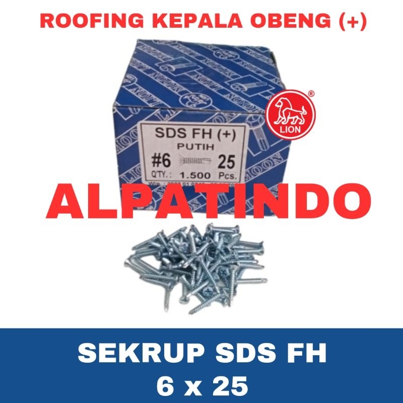 Sekrup SDS FH 6 x 32 / Sekrup Roofing Plus 3cm / Sekrup Lisplang 3 cm / Sekrup Rofing kepala obeng 6