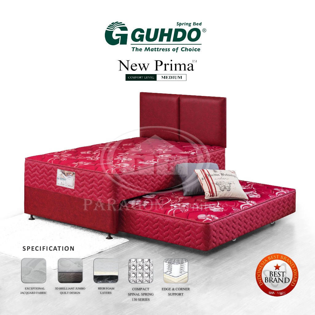 Guhdo Spring bed 2in1 New Prima 180x200 & 100x178 HB Alantic - Full set