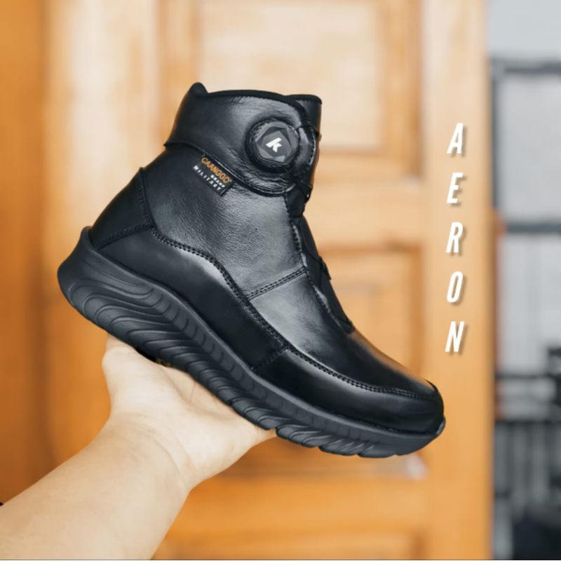 sepatu pria tali putar model terbaru full kulit sapi asli caanggo