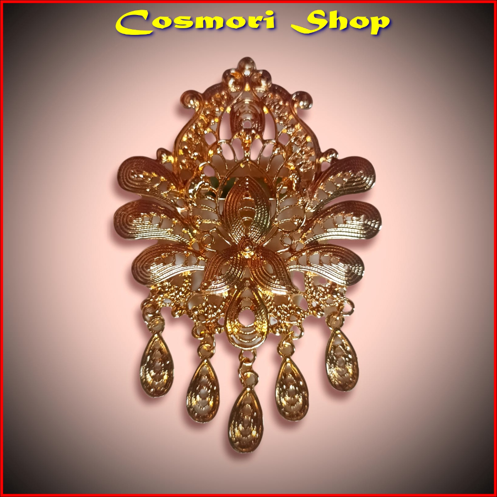 Bros Baru Mewah Jilbab Hijab Kutubaru Kebaya Kutu Baru Murah Bross kerudung emas Wanita akad putih