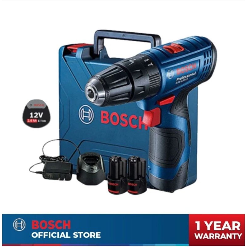 Bosch GSB 120 LI Cordless Impact Drill Bor Baterai Tembok 12 Volt