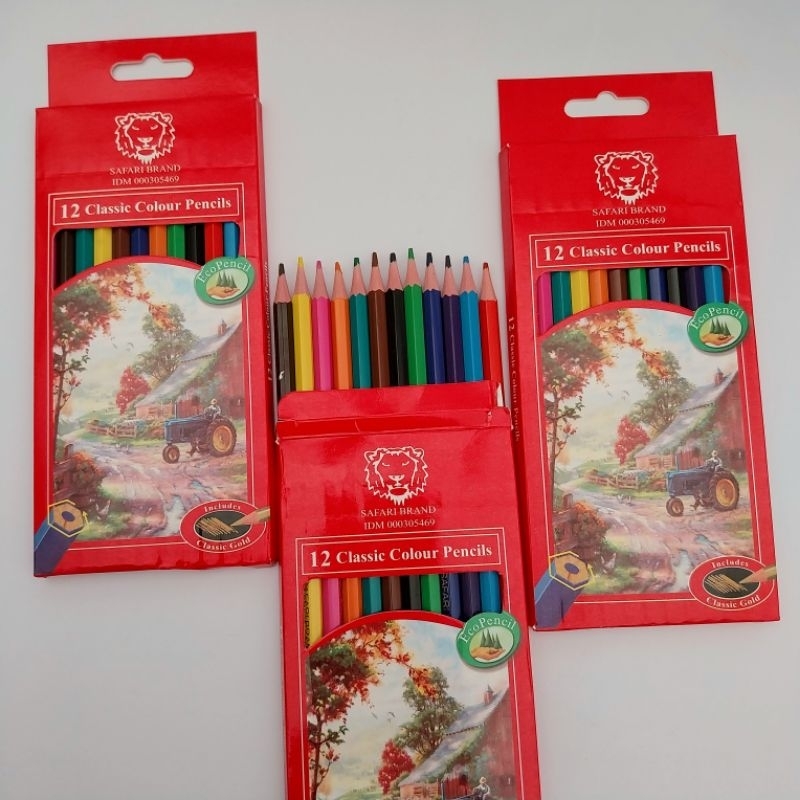 

(1 pcs) Pensil Warna Safari 12warna Classic - Panjang