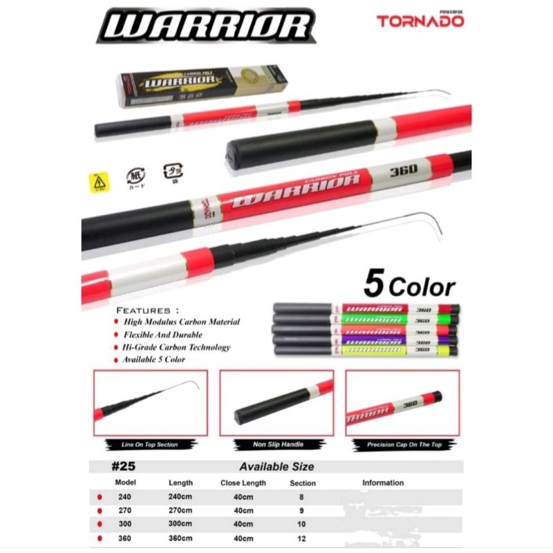 Joran Pole/Tegek Ruas Pendek Tornado Warrior