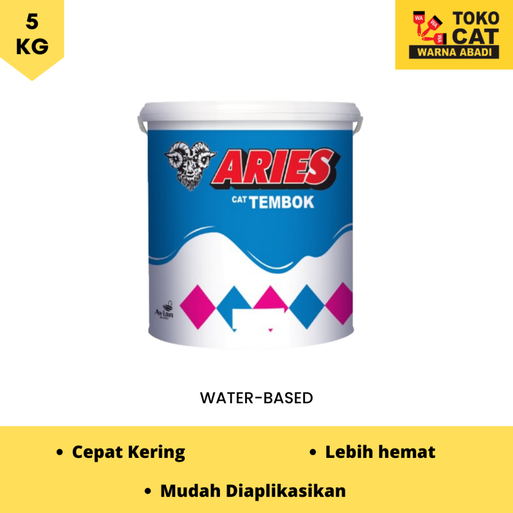 Cat Tembok Aries 5 Kg Putih Metro Cepat Kering