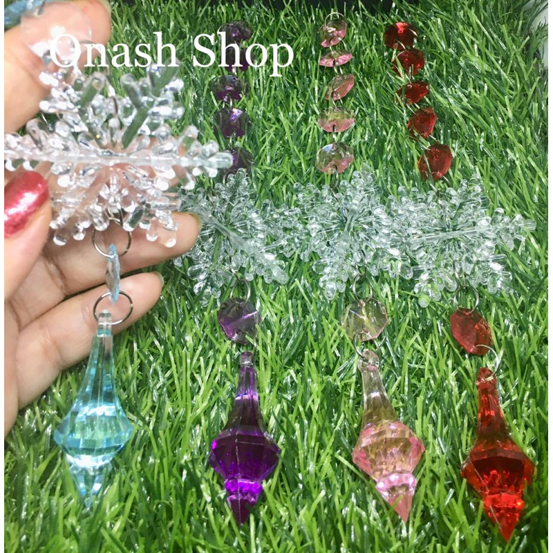 Dekorasi roncean bandul kristal akrilik dekorasi natal dekorasi tirai dekorasi lampu 110