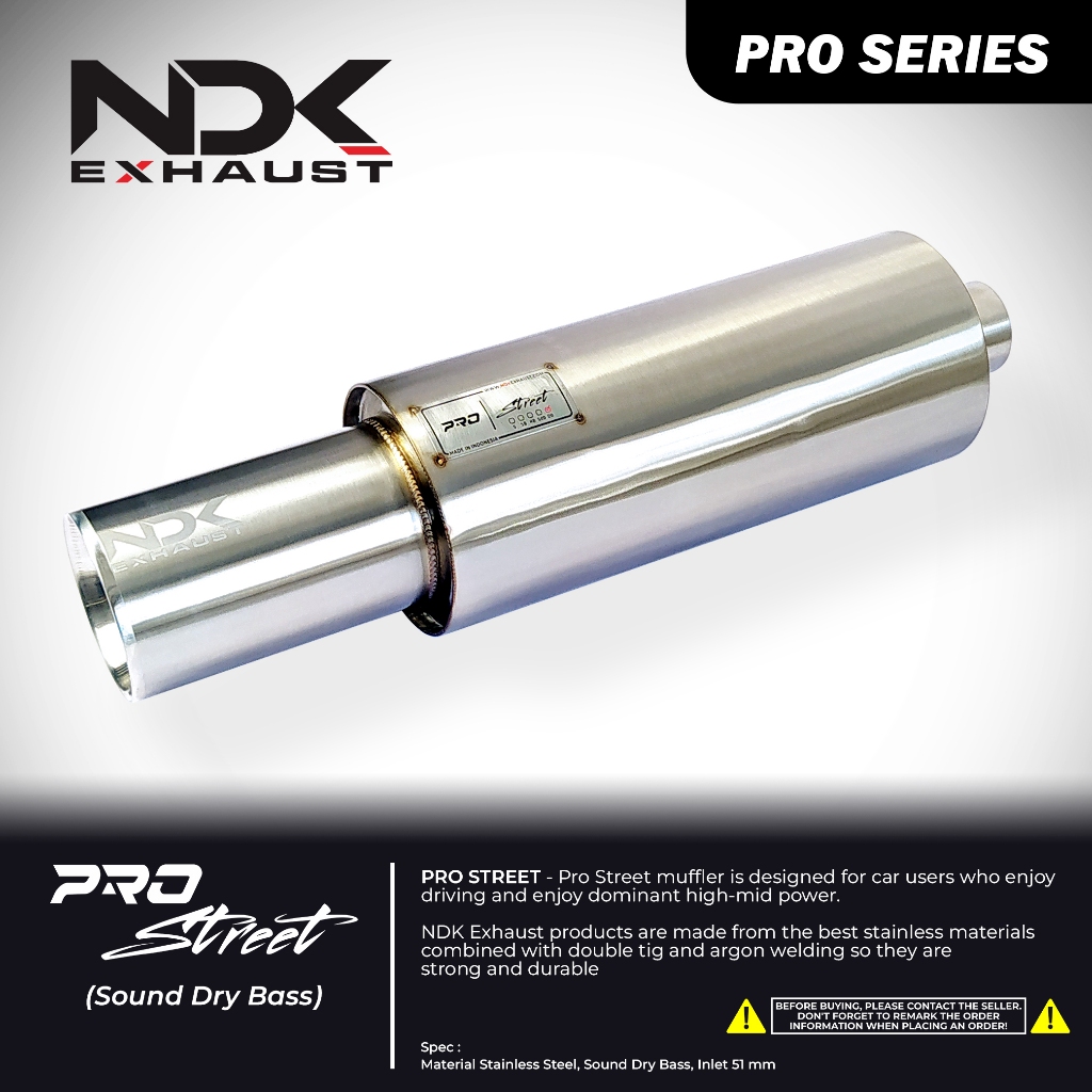 NDK MUFFLER PRO STREET MEDIUM NEW TYPE BY NDK EXHAUST KNALPOT RACING MOBIL