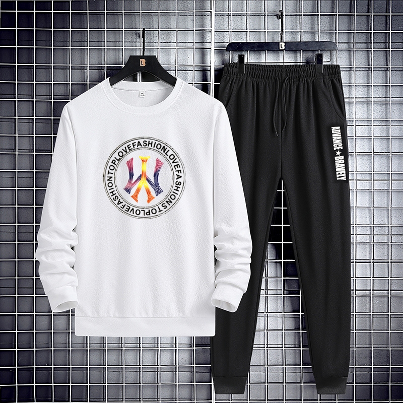 Setelan Pria: Sweater Hoodie + Celana, Fashion Kasual dan Sporty - Celana Pria, Sweater Cowok, Hoodi