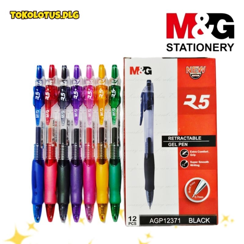 

Pulpen bolpen ballpoin M&G R5 retractable gel ballpen 0.7