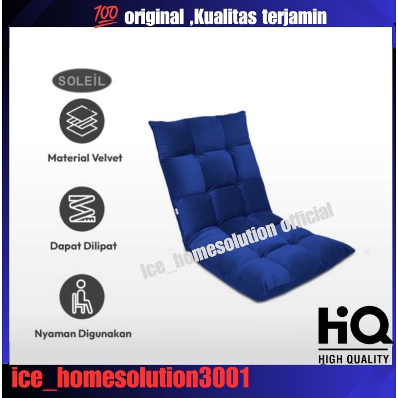 Soleil Amadeus Breen Kursi Lesehan Lipat Velvet - Biru Navy/kursi lipat/kursi lantai/kursi lesehan