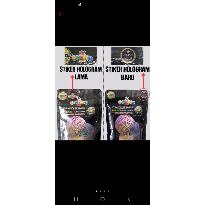 okiko okkiko platinum pelet ikan louhan