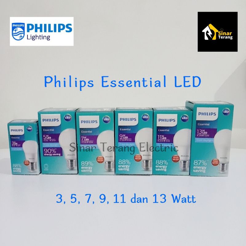 Lampu Philips Essential LED 3 5 7 9 11 13 Watt