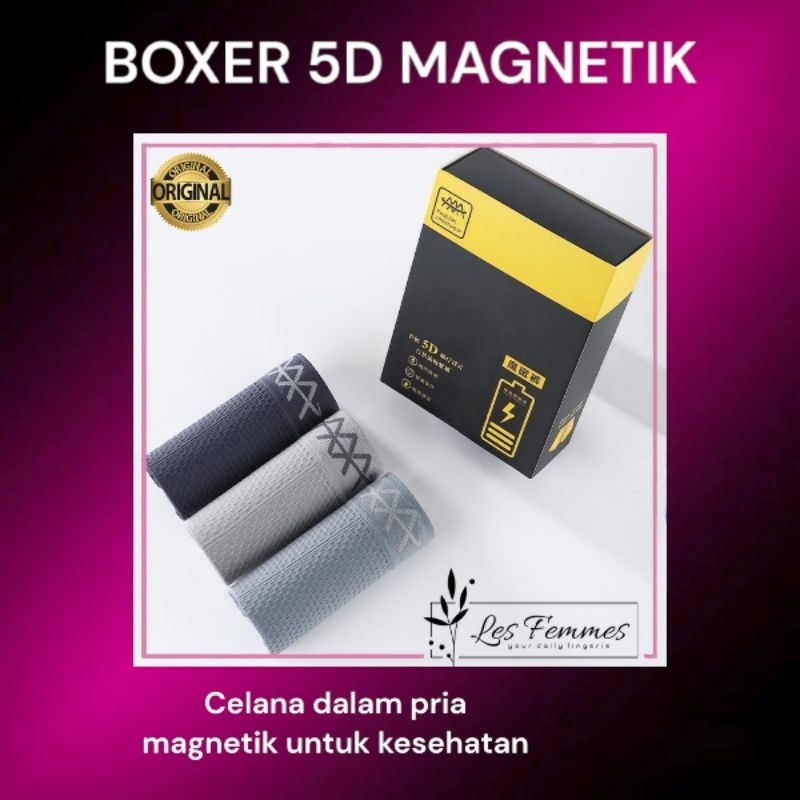 Celana Dalam 5D Magnetic Premium Boxer Therapy kesehatan Vitalitas Pria Bahan seamless Original CD